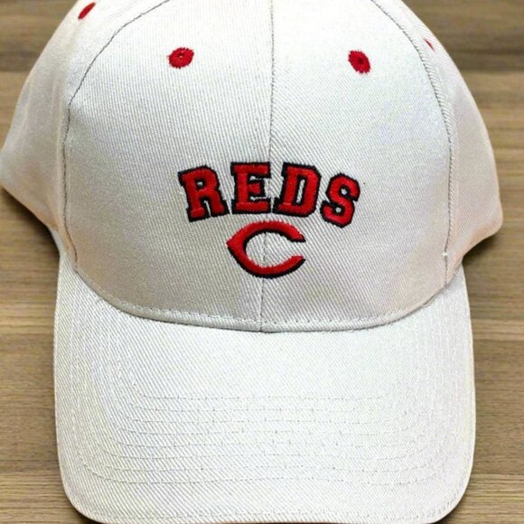 Cincinnati Reds Vintage Late '90s MLB White "Block Reds" NOS Cap - Picture 5 of 5